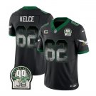 Men's Philadelphia Eagles Jason Kelce Black 2023 F.U.S.E. With 4-Star C Patch Throwback Jersey