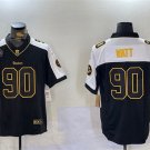 Men's Pittsburgh Steelers #90 T.J. Watt BlackWhite 2024 F.U.S.E. DMR Patch Vapor Jersey