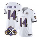 Men's Ravens Kyle Hamilton White 2023 F.U.S.E. With Patch Football Jersey