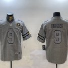 Men's Saints #9 Drew Brees Retro Limited Football Jersey Grey