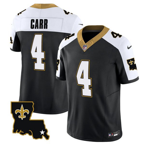 Men's Saints Derek Carr Black 2023 FUSE 1987 Legacy Vapor Jersey