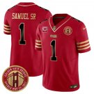 Men's San Francisco 49ers Deebo Samuel SR Red F.U.S.E. Golden Gate Bridge Patch Balck Jersey