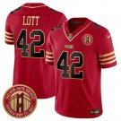 Men's San Francisco 49ers Ronnie Lott Red F.U.S.E. Golden Gate Bridge Patch Balck Jersey