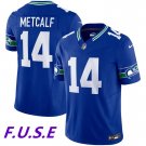 Men's Seahawks D.K. Metcalf Royal 2023 F.U.S.E. Vapor Throwback Stitched Jersey