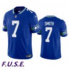 Men's Seahawks Geno Smith Royal 2023 F.U.S.E. Vapor Throwback Stitched Jersey