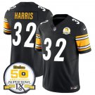 Men's Steelers #32 Franco Harris Black 2024 F.U.S.E. 50th Super Bowl IX Alternate Jersey