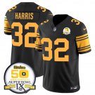 Men's Steelers #32 Franco Harris Black 2024 F.U.S.E. 50th Super Bowl IX Color Rush Jersey