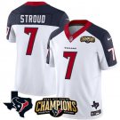 Men's Texans C.J. Stroud White Navy 2023 F.U.S.E. AFC South Champions Patch Vapor Football Jersey