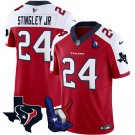 Men's Texans Derek Stingley Jr. Red 2023 F.U.S.E. With Hand Sign Throwing Up Patch Jersey