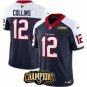 Men's Texans Nico Collins Navy White 2023 F.U.S.E. AFC South Champions Patch Jersey