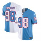 Men's Titans Jeffery Simmons 2023 FUSE White Blue Retro Football Jersey