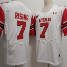 Mens Utah Utes #7 Cameron Rising Under Armour White Football Game Jersey
