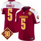 Men's Washington Commanders #5 Jayden Daniels BurgundyWhite 2023 F.U.S.E. Jersey