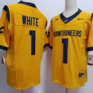 Mens West Virginia Mountaineers #1 Jahiem White 2024 Gold F.U.S.E. Limited Football jersey