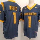 Mens West Virginia Mountaineers #1 Jahiem White 2024 Navy F.U.S.E. Limited Football jersey