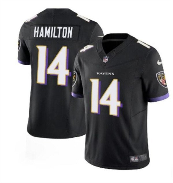 Mens Womens Youth Ravens Kyle Hamilton Black 2023 F.U.S.E. Football Jersey