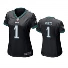 Women's #1 Jalen Hurts Philadelphia Eagles Black Game Jersey