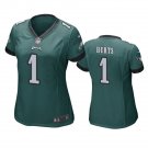 Women's #1 Jalen Hurts Philadelphia Eagles Green Game Jersey