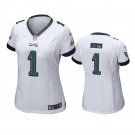 Women's #1 Jalen Hurts Philadelphia Eagles White Game Jersey