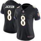Women's #8 Lamar Jackson Baltimore Ravens Color Rush Limited Black Jersey