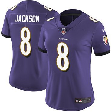 Women's #8 Lamar Jackson Baltimore Ravens Color Rush Limited Purple Jersey