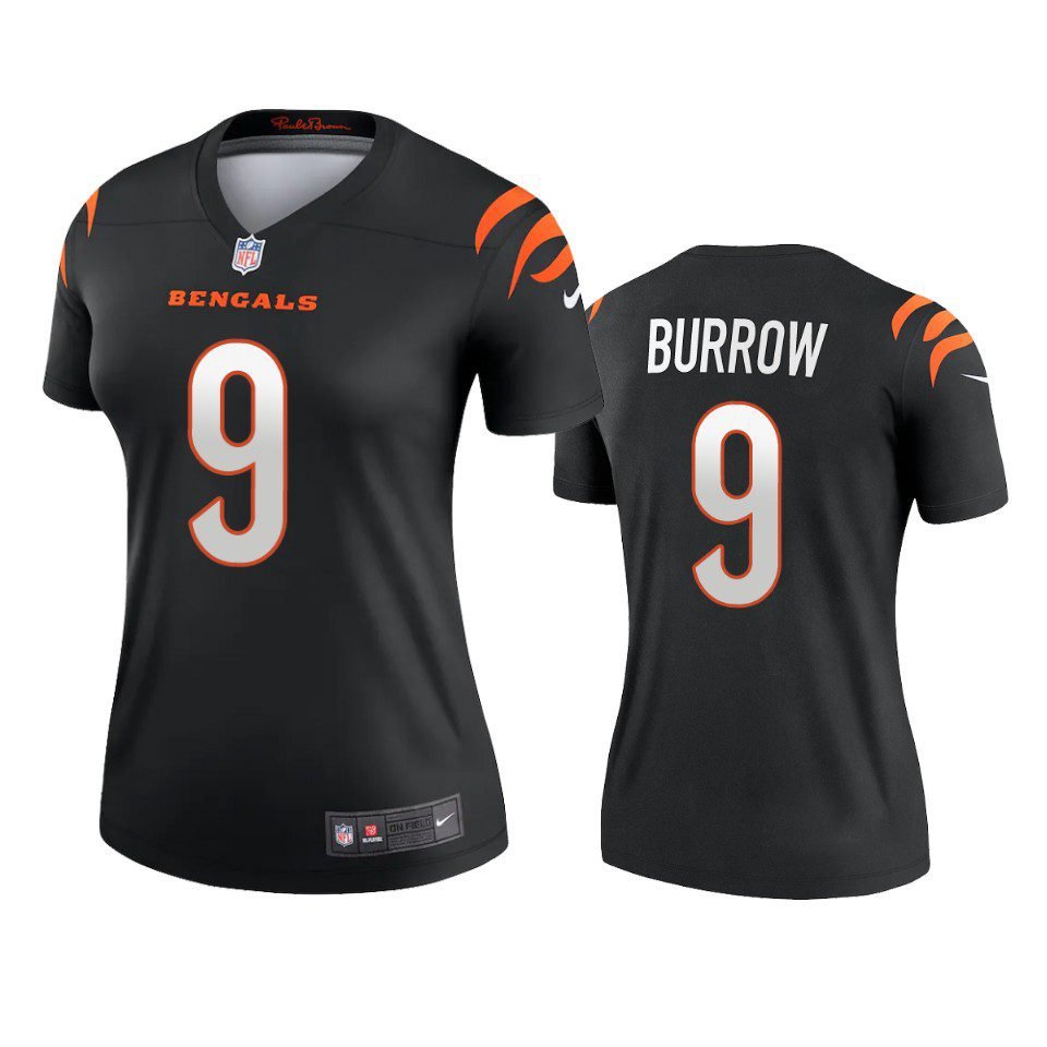 Women's #9 Joe Burrow Cincinnati Bengals Black Jersey