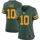 Women's #10 Jordan Love Green Bay Packers Green Game Jersey