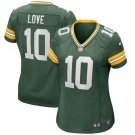 Women's #10 Jordan Love Green Bay Packers Green Game Jersey__1803