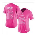 Women's #12 Tom Bardy New York Patriots Color Rush Limited Pink Jersey