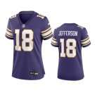 Women's #18 Justin Jefferson Minnesota Vikings Purple Classic Game Jersey