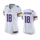 Women's #18 Justin Jefferson Minnesota Vikings White Game Jersey