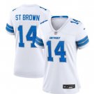 Womens Detroit Lions Amon-Ra St. Brown 2024 Vapor F.U.S.E. Limited Jersey White