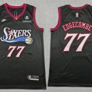 76ers #77 VJ Edgecombe Black 2025 Classic Edition Stitched Jersey
