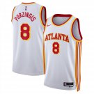Atlanta Hawks #8 Kristaps Porzingis Association Edition Jersey White