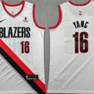 Blazers #16 Yang Hansen White Association Edition Stitched Basketball Jersey