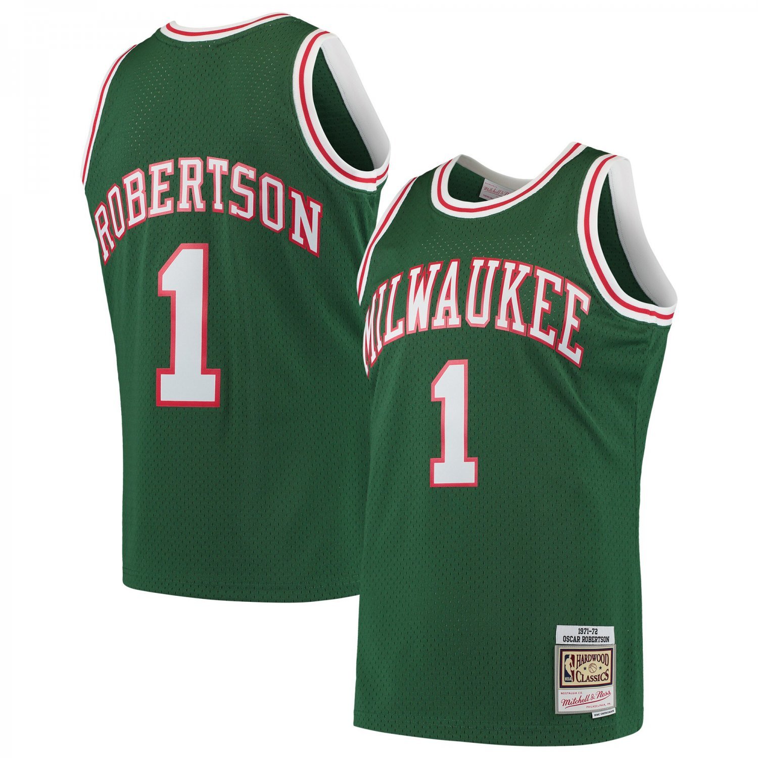 Bucks #1 Oscar Robertson Mitchell & Ness Jersey Throwback Green