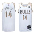 Chicago Bulls #14 Matas Buzelis City Edition Jersey White 2024-25