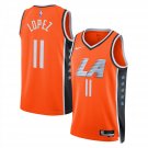 Clippers #11 Brook Lopez City Edition Stitched Jersey Orange