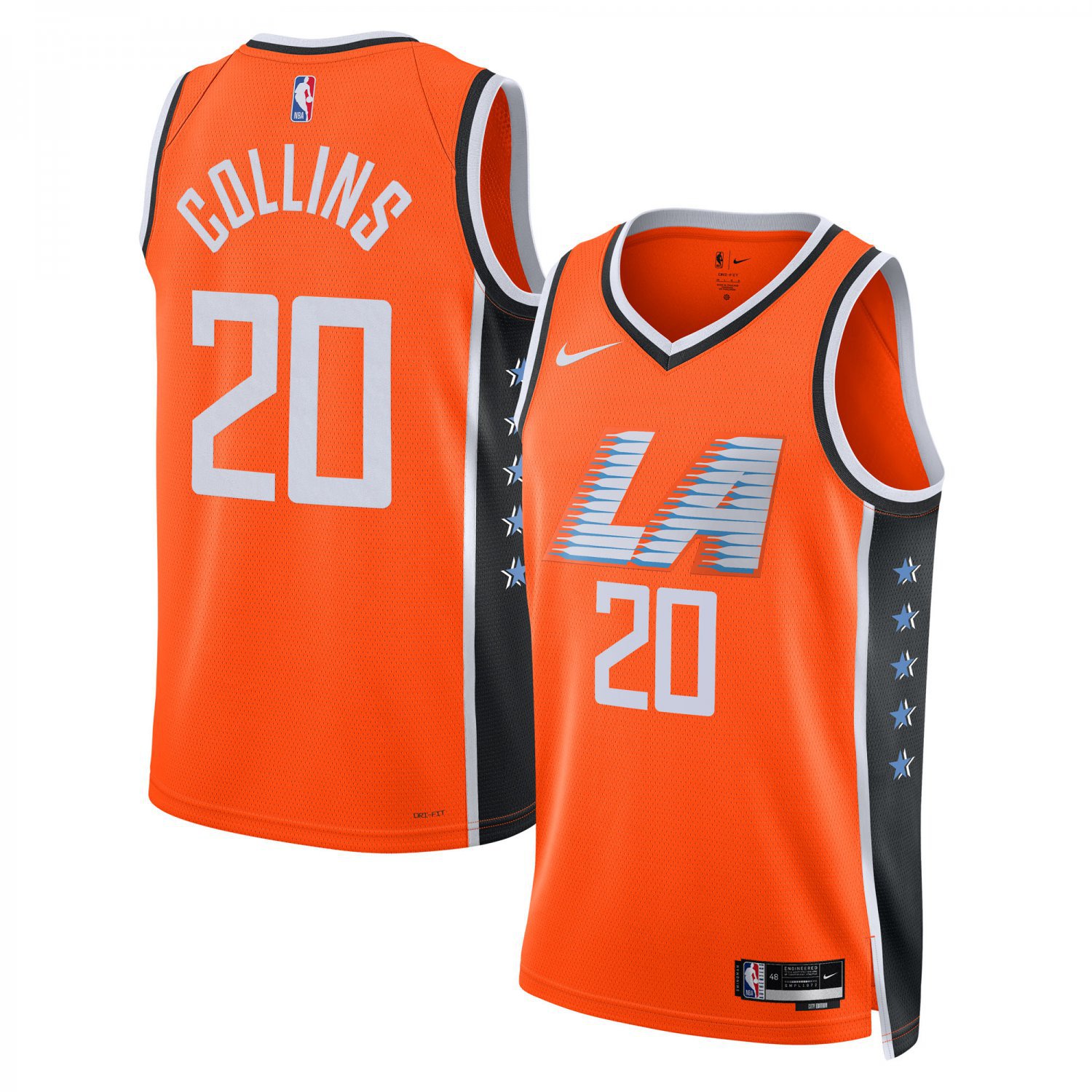 Clippers #20 John Collins City Edition Stitched Jersey Orange