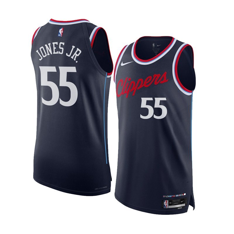 Clippers #55 Derrick Jones Jr Icon Edition Jersey Navy