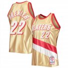 Clyde Drexler Blazers Mitchell & Ness 75th Anniversary 1991-92 Hardwood Classics Jersey Gold