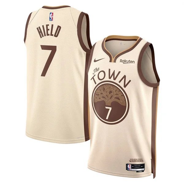 Golden State Warriors #7 Buddy Hield 2025 Tan City Edition Swingman Jersey