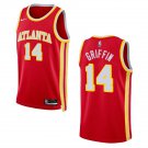 Hawks #14 AJ Griffin City Basketbsall Jersey Red