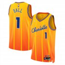 Hornets #1 LaMelo Ball City Edition Basketball Jersey Gold Yellow