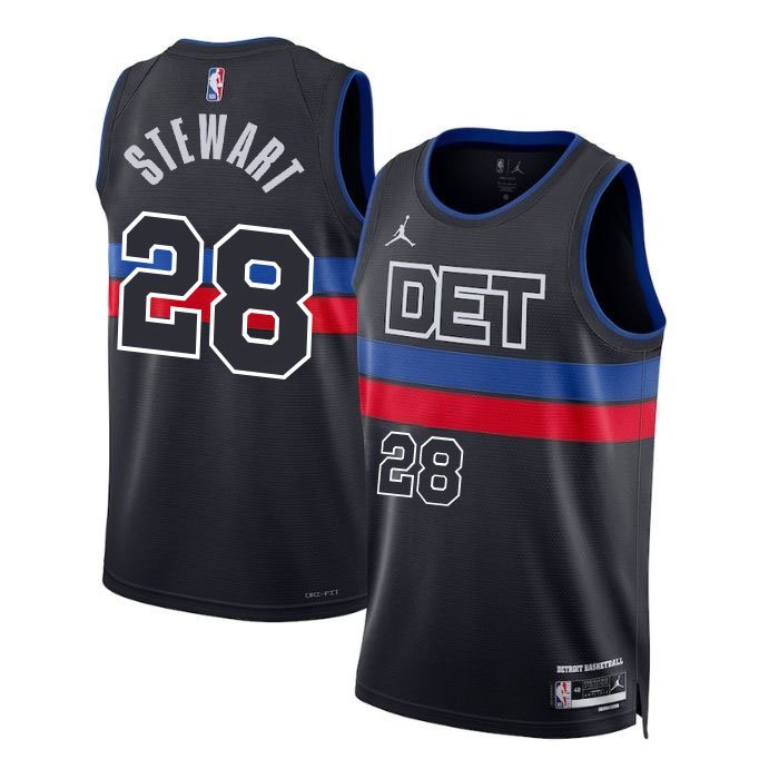 Isaiah Stewart #28 Detroit Pistons Statement Edition Fan Support Team Jersey &acirc;�� Black