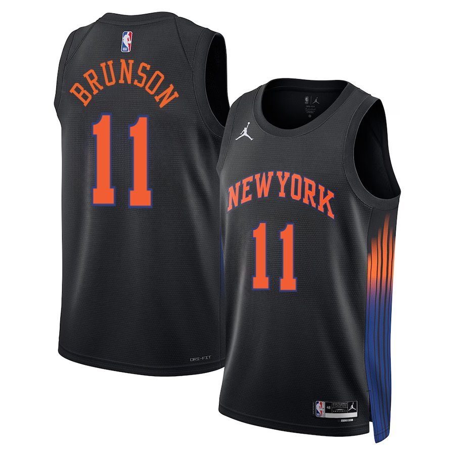 Jalen Brunson #11 New York Knicks Statement Edition Fan Support Team Jersey &acirc;�� Black