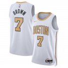 Jaylen Brown City Edition Basketball Jersey White Gold 2025-26