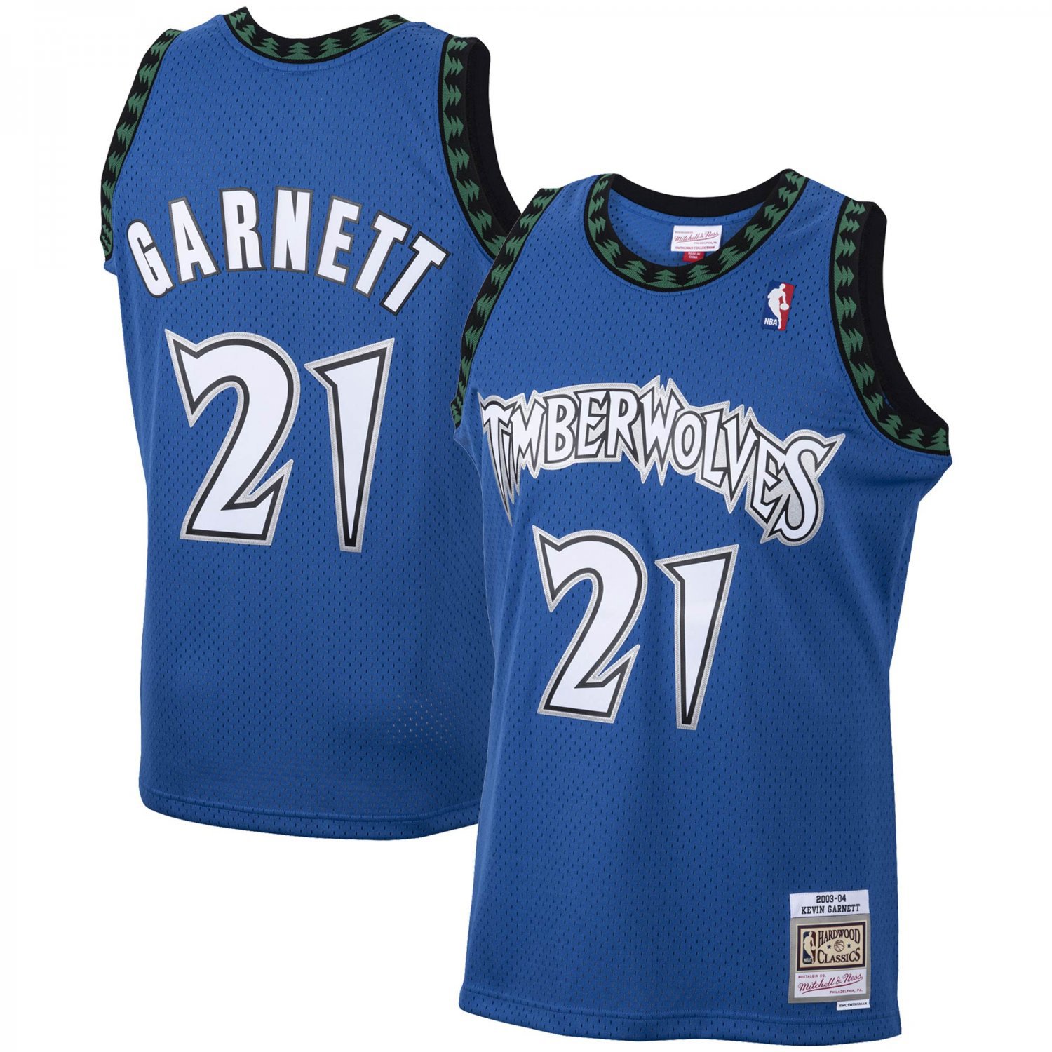 Kevin Garnett Timberwolves Mitchell & Ness 2001-02 Hardwood Classics Jersey Blue