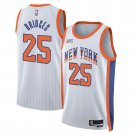 Knicks #25 Mikal Bridges White City Edition Basketball Jersey
