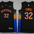 Knicks #32 Karl-Anthony Towns Black 2025 Statement Edition Jersey